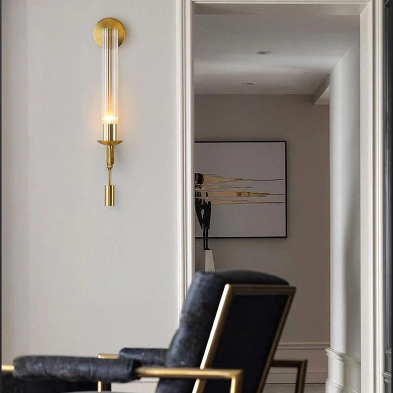 Retro Chic Gold Glass Wall Sconce
