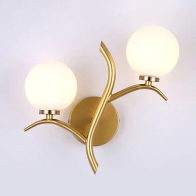 Gold Frosted Glass Ball Wall Light