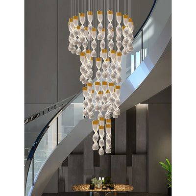 Swirl Helix duplex chandelier