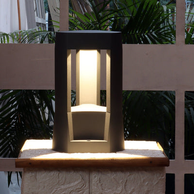 Sleek Tri-Cut Modern Bollard Garden Light