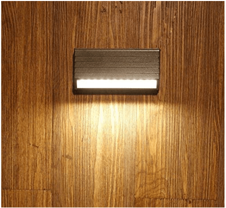 4 Watt Led Outdoor Exterior Step Up/Down, IP65 New Long Grey Finish Warm White