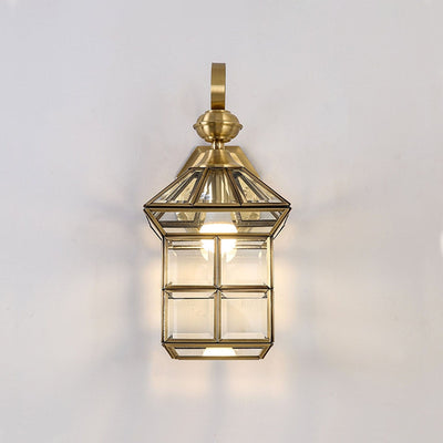 Classy Square Copper Cage Wall Lamp
