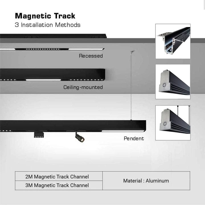 Magnetic Track Light Channel (Magnetic Track Lighting Rails) – Harold ...