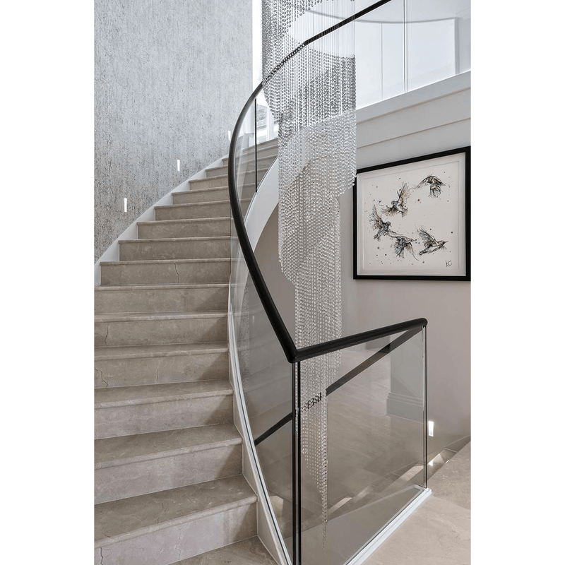 Contemporary Swivel Long Crystal Chandelier
