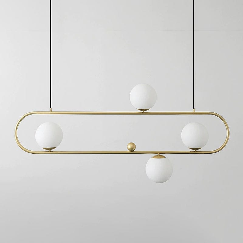 Oval Gold Metal Chandelier Hanging Light (4 Light)