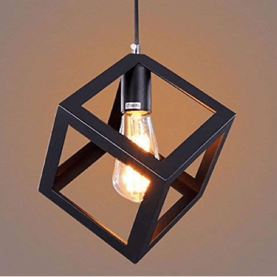 metal square cube hanging light 1