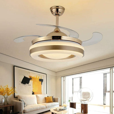 Golden Chandelier Ceiling Fan With Remote Control