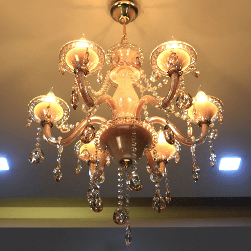 6 lights amber chandelier 3