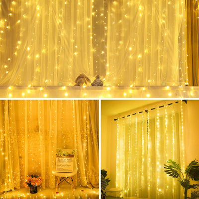Decorative LED Fairy String Curtain Light - Warm White (240 LEDs)
