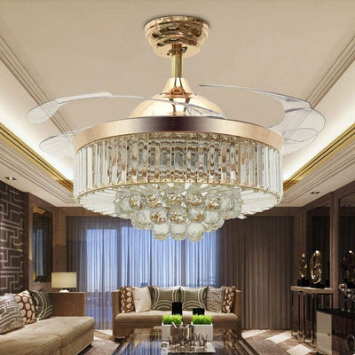 Crystal Chandelier Ceiling Fan with Remote Control