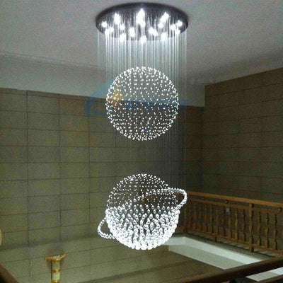 Galaxy Staircase Long Crystal Chandelier