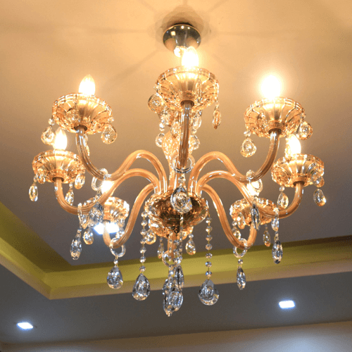 8 lights amber chandelier 3