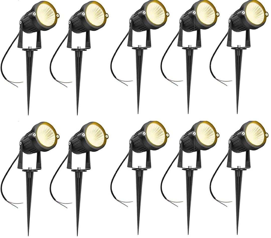 Black Outdoor LED Garden Spike Light - 3 Watt, Warm White Focus