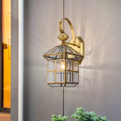Classy Square Copper Cage Wall Lamp