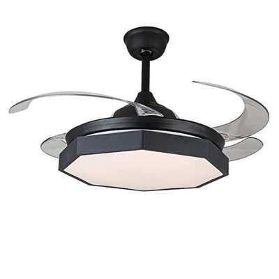 Black Hexa Chandelier Ceiling Fan with Remote Control