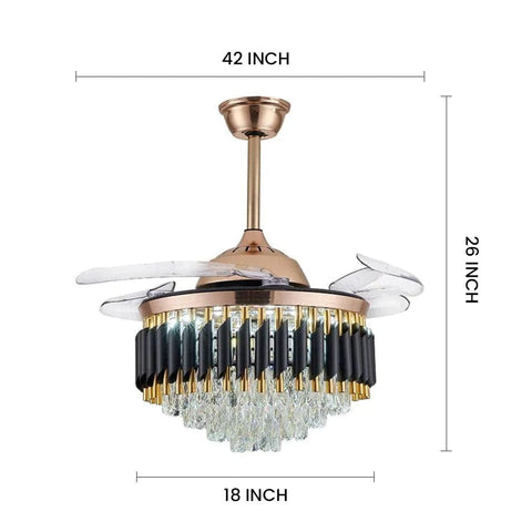 Black Mamba Chandelier Ceiling Fan with Remote Control