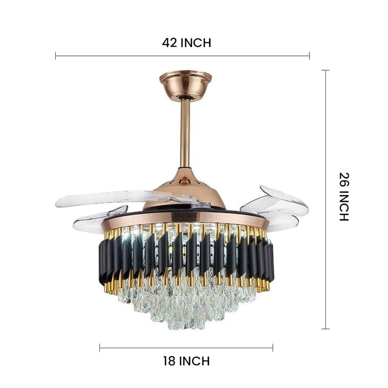 Black Mamba Chandelier Ceiling Fan with Remote Control