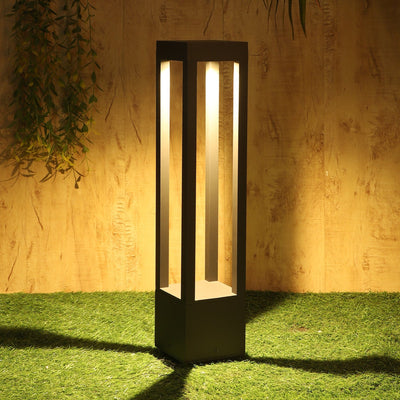 Sleek Modern Rectangular Bollard Garden Light