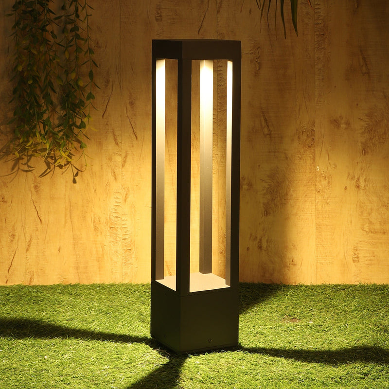 Sleek Modern Rectangular Bollard Garden Light