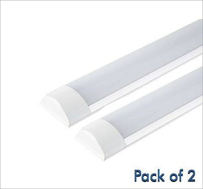 Harold Electricals-LED Flat Tube Light 2 Feet 20W -Cool White Batten (Pack of 2)