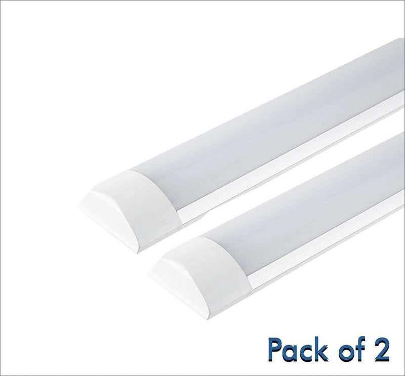 Harold Electricals-LED Flat Tube Light 2 Feet 20W -Cool White Batten (Pack of 2)