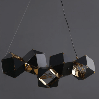 black metal 5 cluster hanging light 2