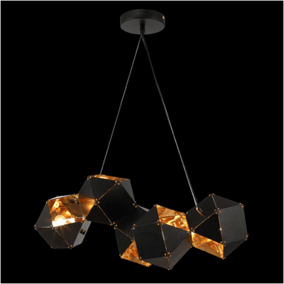 black metal 5 cluster hanging light 3