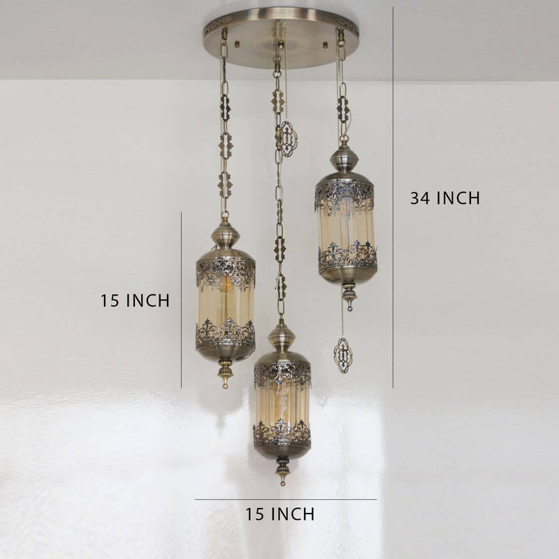 moroccan hanging light set of 3 7
