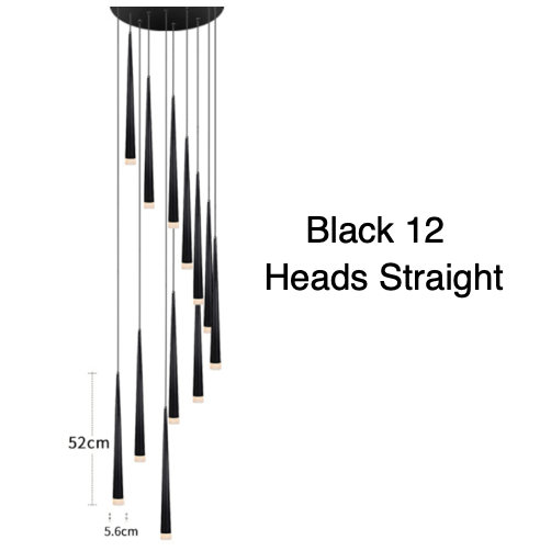 pluviam sense chandelier black 12 heads straight
