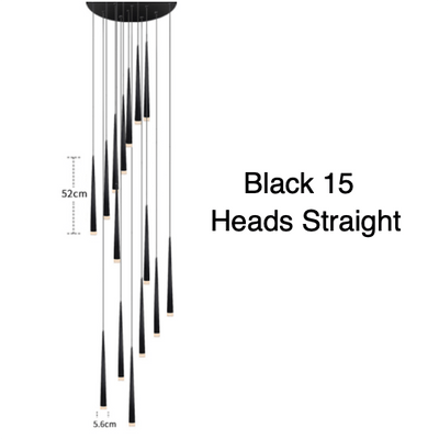 pluviam sense chandelier black 15 heads straight