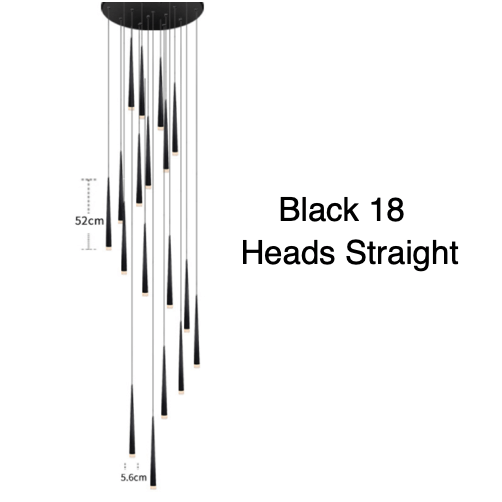 pluviam sense chandelier black 18 heads straight