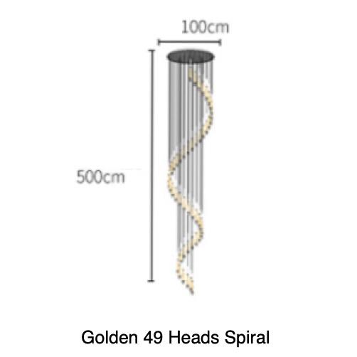 pluviam sense chandelier golden 49 heads spiral